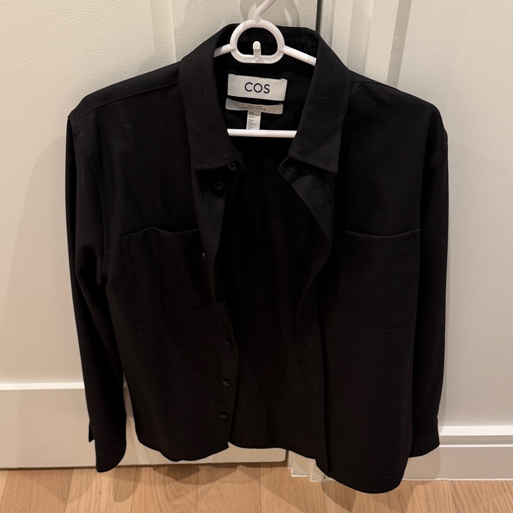 COS Men's Classic Black Button-Down Shirt